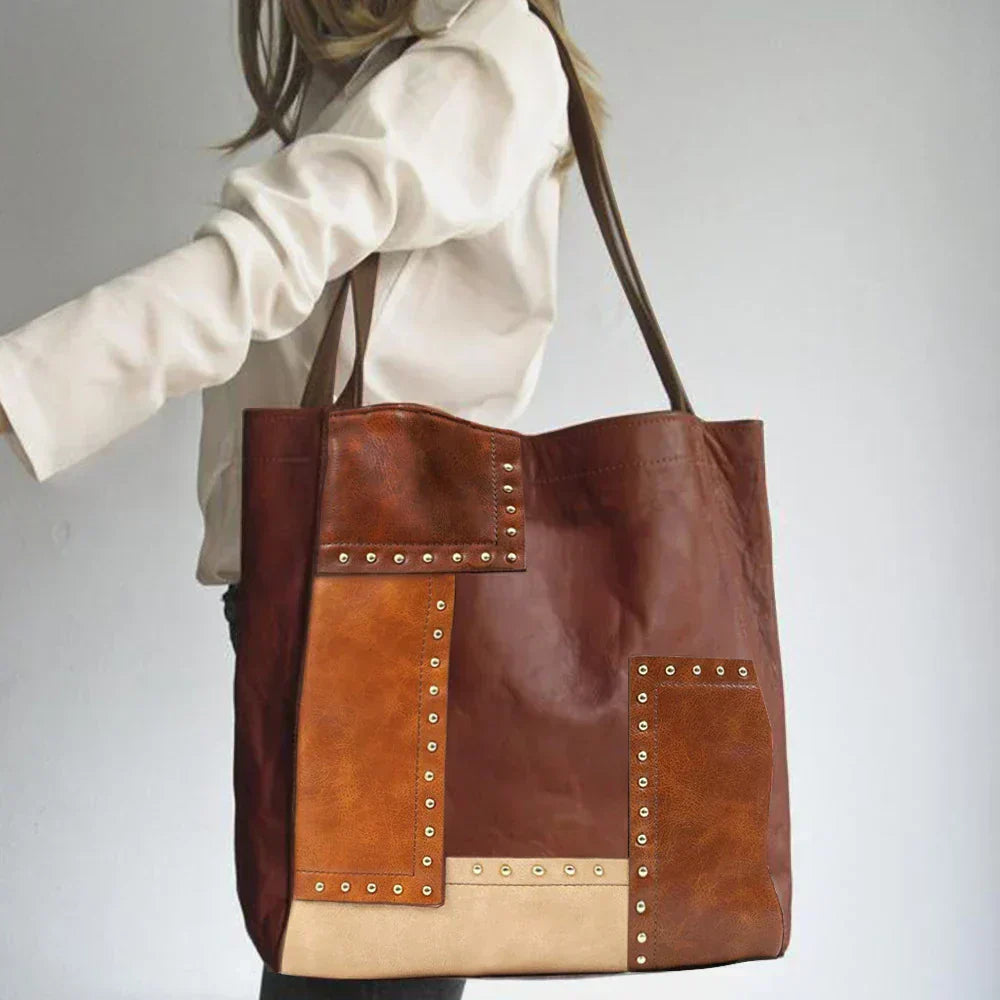 Dagny - Bolso de cuero vintage patchwork